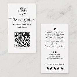 De moderne manuscriptQR code zwarte witte orde bed Visitekaartje