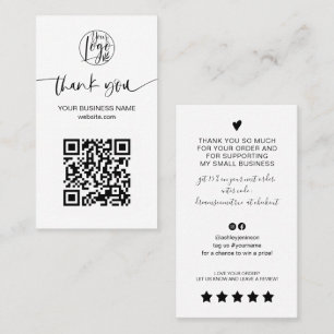 De moderne manuscriptQR code zwarte witte orde bed Visitekaartje