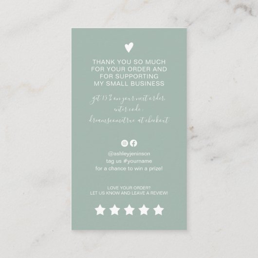 De moderne manuscriptQR de groenorde van de codeop Visitekaartje (Achterkant)