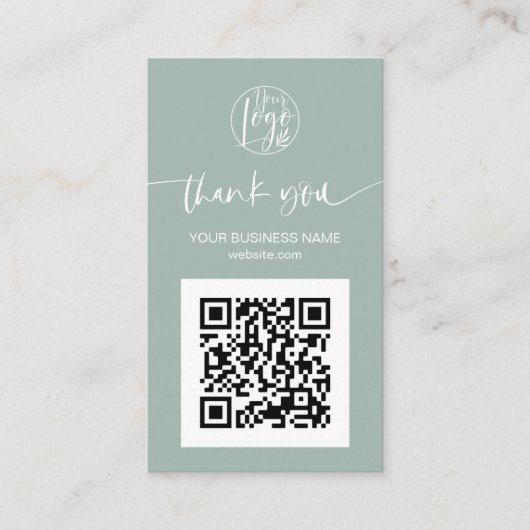 De moderne manuscriptQR de groenorde van de codeop Visitekaartje (Voorkant)