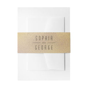 De moderne Metallic Folie Minimale Weddenschap Uitnodigingen Wikkel