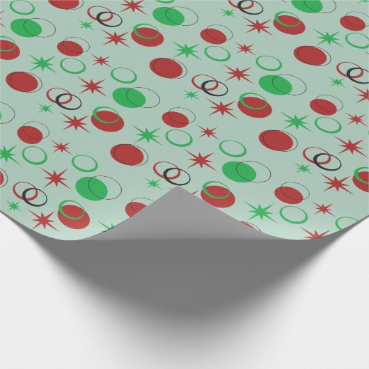 De moderne Middeleeuwen vormen Kerstrood en groen Cadeaupapier (Hoek)