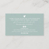 De moderne minimale blauwe het manuscriptorde van  visitekaartje (Achterkant)