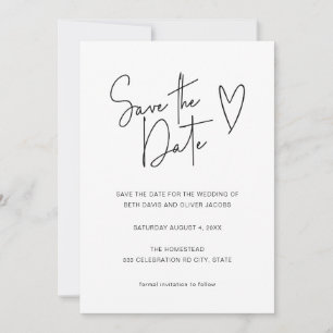 De moderne Minimale Doopvont van de Handtekening s Save The Date