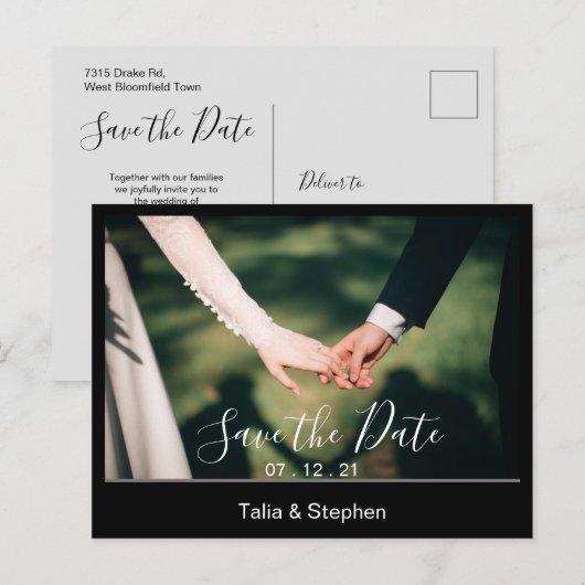 De moderne Minimale Foto bewaart het Briefkaart va (Voorkant / Achterkant)