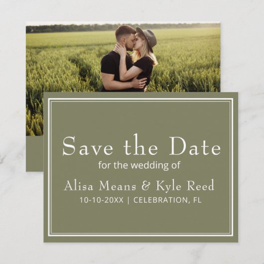 De moderne Minimale Groene Foto van de Grens spare (Voorkant / Achterkant)