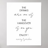 De moderne minimalistische Drinken van het huwelij Poster (Voorkant)