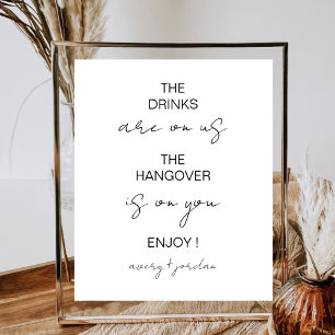 De moderne minimalistische Drinken van het huwelij Poster