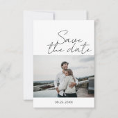 De moderne Minimalistische Foto van het Manuscript Save The Date (Voorkant)