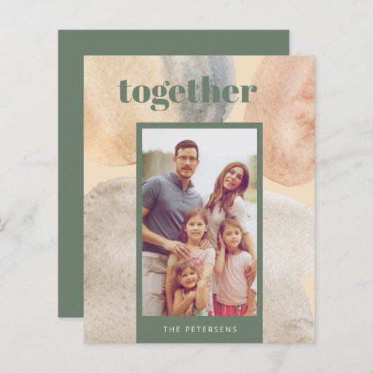 De moderne, minimalistische fotokerstkaart (Voorkant / Achterkant)