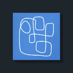 De moderne, minimalistische kunsttekening van de l canvas afdruk<br><div class="desc">Contemeigentiële minimalistische lijntekening in blauw canvas afdrukken</div>