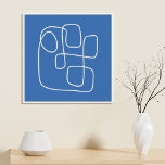 De moderne, minimalistische kunsttekening van de l poster<br><div class="desc">Tijdelijk minimalistisch lijntekenontwerp in blauw Poster voor de kunst van de muur</div>
