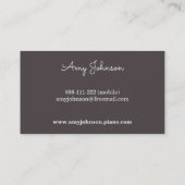De moderne Minimalistische Leraar van de Piano van Visitekaartje (Achterkant)