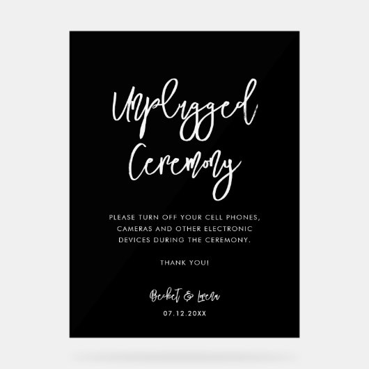 De moderne, moderne, zwarte, niet-aangesloten cere acryl bord (Voorkant)