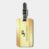 De moderne Monogrammen Naam Gold Kijk Glamoureus Bagagelabel (Voorkant verticaal)