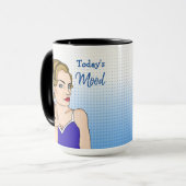 De moderne Mood, Retro Lady die de vogel overspoel Mok (Voorkant links)