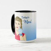 De moderne Mood, Retro Lady die de vogel overspoel Mok (Voorkant links)