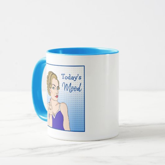 De moderne Mood, Retro Lady die de vogel overspoel Mok (Voorkant links)