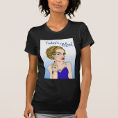 De moderne Mood, Retro Lady die de vogel overspoel T-shirt (Voorkant)