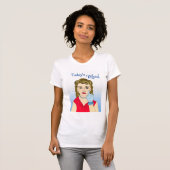 De moderne Mood, Retro Lady die de vogel overspoel T-shirt (Voorkant volledig)