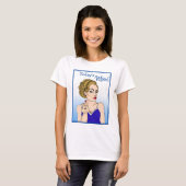 De moderne Mood, Retro Lady die de vogel overspoel T-shirt (Voorkant volledig)