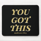 De moderne naam van deze quote is zwart muismat (Voorkant)