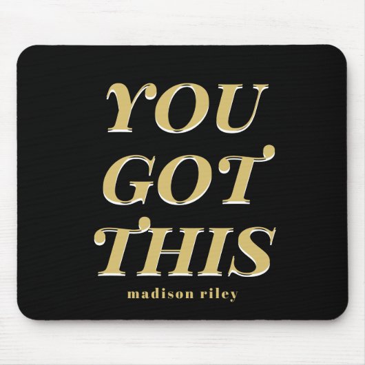 De moderne naam van deze quote is zwart muismat (Voorkant)