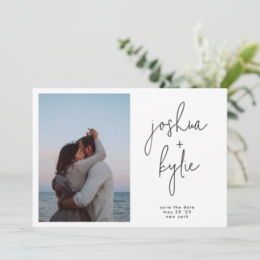 De moderne Namen van de Foto Douane QR code sparen Kaart (Staand voorkant)