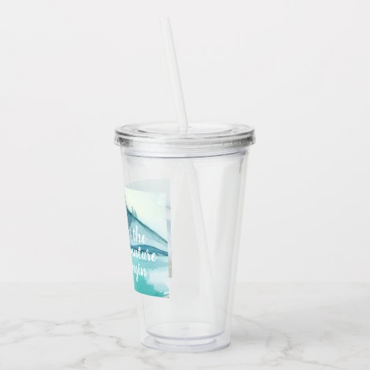 De moderne Natuur van de Waterverf laat het avontu Acryl Drinkbeker (Links)