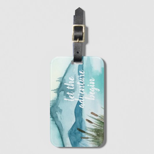 De moderne Natuur van de Waterverf laat het avontu Bagagelabel (Voorkant (verticaal))