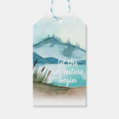 De moderne Natuur van de Waterverf laat het avontu Cadeaulabel (Voorkant)