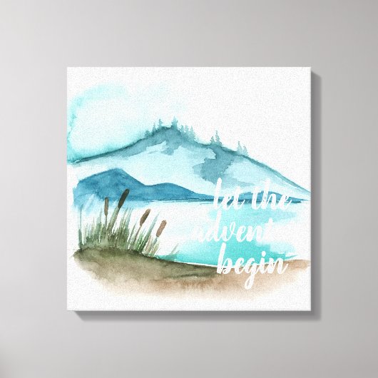 De moderne Natuur van de Waterverf laat het avontu Canvas Afdruk (Voorkant)