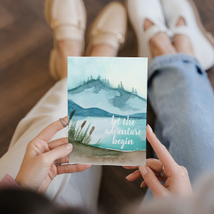 De moderne Natuur van de Waterverf laat het avontu Feestdagenkaart