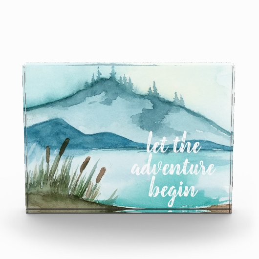 De moderne Natuur van de Waterverf laat het avontu Fotoblokken (Voorkant)