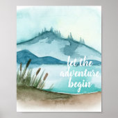 De moderne Natuur van de Waterverf laat het avontu Poster (Voorkant)