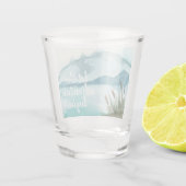 De moderne Natuur van de Waterverf laat het avontu Shot Glas (Achterkant)