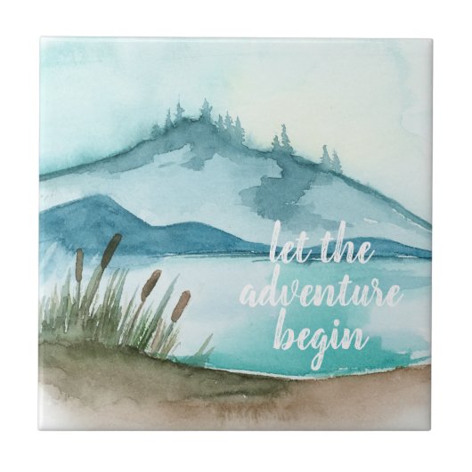 De moderne Natuur van de Waterverf laat het avontu Tegeltje (Voorkant)