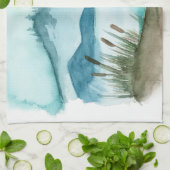 De moderne Natuur van de Waterverf laat het avontu Theedoek (Gevouwen)