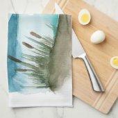 De moderne Natuur van de Waterverf laat het avontu Theedoek (Quarter Fold)