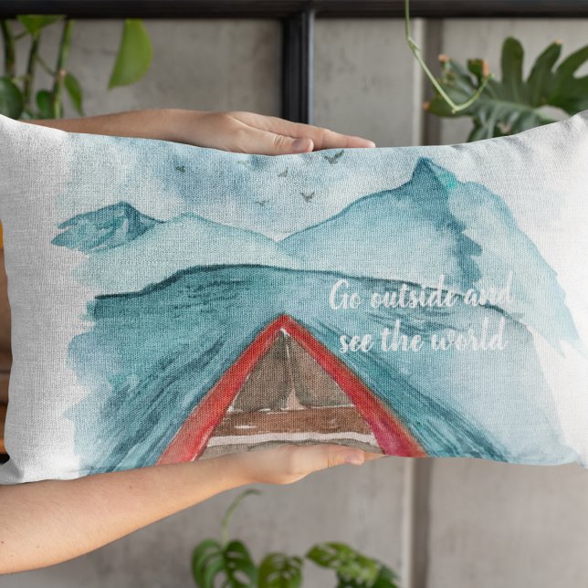 De moderne Natuur van de Waterverf ziet het wereld Accent Kussen (Creator heeft geüpload)