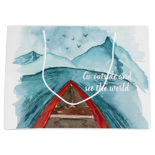 De moderne Natuur van de Waterverf ziet het wereld Groot Cadeauzakje (Voorkant)