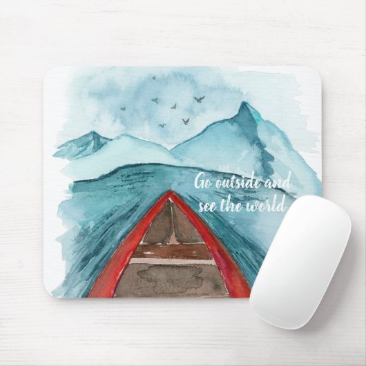 De moderne Natuur van de Waterverf ziet het wereld Muismat (Met muis)