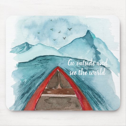 De moderne Natuur van de Waterverf ziet het wereld Muismat (Voorkant)