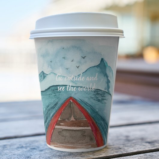 De moderne Natuur van de Waterverf ziet het wereld Papieren Bekers