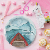 De moderne Natuur van de Waterverf ziet het wereld Papieren Bordje (Feest)