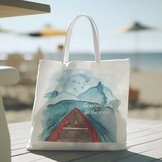 De moderne Natuur van de Waterverf ziet het wereld Tote Bag