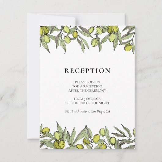 De moderne Olive-kaart voor trouwersbruiloft Kaart (Voorkant)
