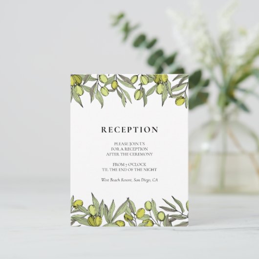De moderne Olive-kaart voor trouwersbruiloft Kaart (Staand voorkant)