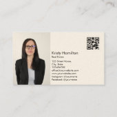 de moderne onroerendgoedprofessional voegt foto-QR Visitekaartje (Achterkant)