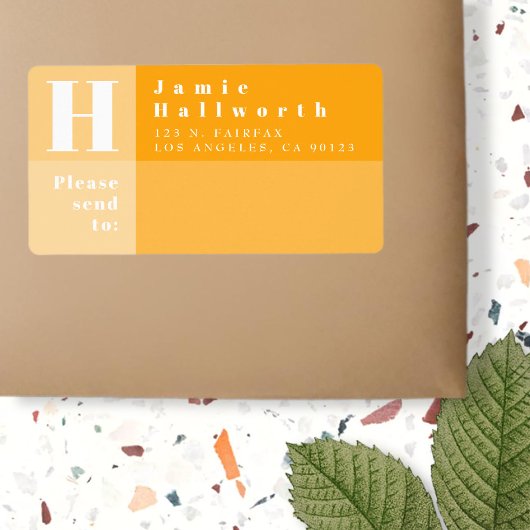 De moderne Oranje Terugkeer van het Blok van de Kl Etiket